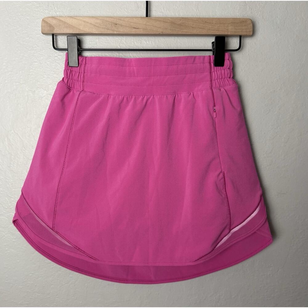 Lululemon Women’s Sonic Pink Lined Hotty Hot HR Skort Size 2 Stretch Casual